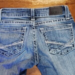 BKE Blue Bootcut Jeans with Distressed Vintage Look Girls/ladies Size 24